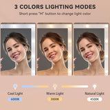 YITAHOME Vanity Desk, Vanity Mirror with Lights, Makeup Vanity Set with 4 Drawers, 3 Lighting Modes, Charging Station and Vanity Bench YITAHOME