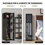 Xyvaly Deep Rifle Gun Safe for 2-4 Guns, Fits Rifles Safe with Scopes, Gun Safe for Rifles and Pistols, Gun Cabinet with 3 Pistol Pouches,Tall Steel Guns Safes with Quick Open Display Keypad Xyvaly