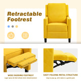 AVAWING Push Back Recliner Chair, Wing Back Chairs with Arms, Mid-Century Vintage Accent Chair for Living Room, Polyester, Yellow AVAWING