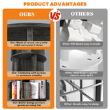 Besiost 360° Rotating 4-Tier Grey Oak Corner Bookshelf for Small Spaces Besiost