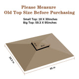 SCOCANOPY 8x5FT Replacement Canopy Grill BBQ Gazebo Roof Top, for Gazebo Model L-GG001PST-F,(Khaki) SCOCANOPY