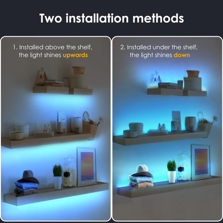 3-Pack Shelf Lights, Upgrade Battery Operated 20inch Led Strip Lights with Remote, Color Change with Timer Floating Shelves LED Wall Lights, DIY Led Lights for Bedroom, Kitchen, Indoor Room Decor Little Joke