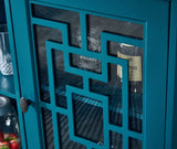 Daxue 60”W Blue Console Table Sofa Table Wood Sideboard with Adjustable Shelves and Doors, Accent Table for Entryway Living Room Hallway Kitchen Storage Cabinets, TV Stand for 75 inch tv, Teal Finish Daxue