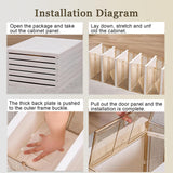 liowdce 6-Tier Curio Cabinet with Door, 67" High Display Cabinet, Foldable Curio Display Cabinet&Display Case for Collectibles, Toys, Books, for Playroom, Bedroom, Study Room liowdce