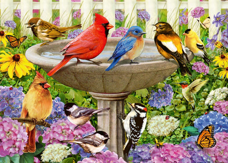 Ravensburger at The Birdbath 500-Piece Large Format Jigsaw Puzzle | Unique Softclick Technology | Vibrant, Glare Free | Suitable for All Ages | FSC Certified Ravensburger