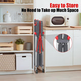 Garvee Collapsible Cart with Wheels, Service Cart, Rolling Carts with Wheels Foldable, 3 Tier Rolling Utility Cart, Folding Utility Shopping Cart for Bar, Kitchen, Office, Shopping, Garage Garvee