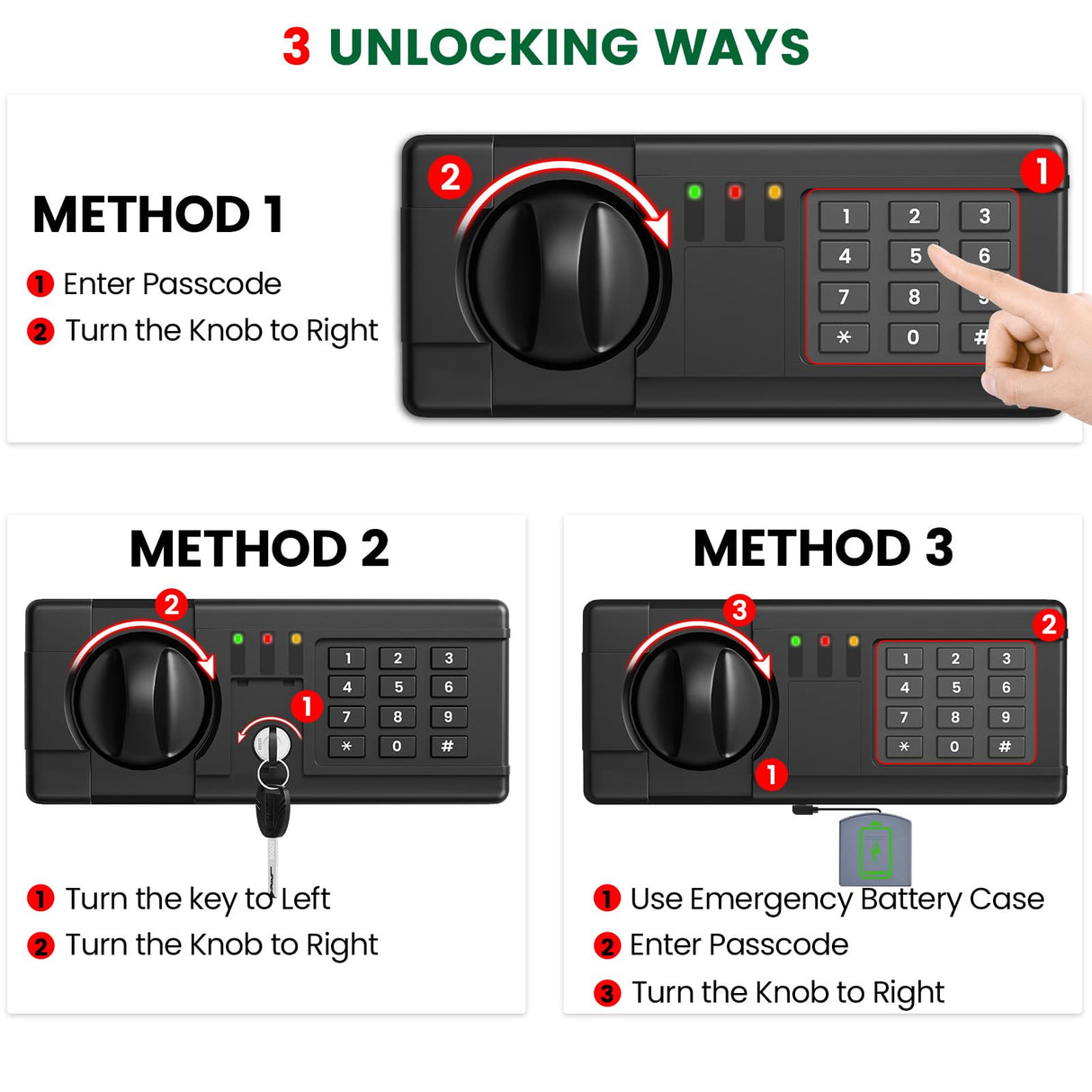 8.1 Cuft Large Home Safe Fireproof Waterproof, Home Safe Box With Fireproof Waterproof Bag, Combination Lock and Inner Cabinet, Anti-Theft Alert, Mute Mode, Document Safes For Home Business Office GHJGAGE