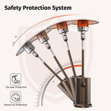 EAST OAK 50,000 BTU Patio Heater for Outdoor Use With Double-Layer Stainless Steel Burner, Round Table Design and Wheels, Outdoor Patio Heater for Commercial and Home, Bronze EAST OAK