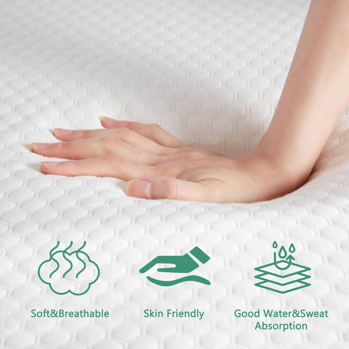 VECELO Charcoal Infused Memory Foam King Mattress 8 Inch, Medium Firm King Size Bed Mattress with Washable Cover for King Bed Frame, Pressure Relieve, Fresh Cooling Comfort VECELO