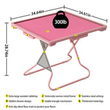 MJTABLE Pink Mahjong Table, 35" Square Game Table with Resistant Wood Tabletop, Portable Folding Card Table with 4 Drawers and 4 Cup Holders, Domino Table for Party, Game Nights, Gifts for Retirees MJTABLE