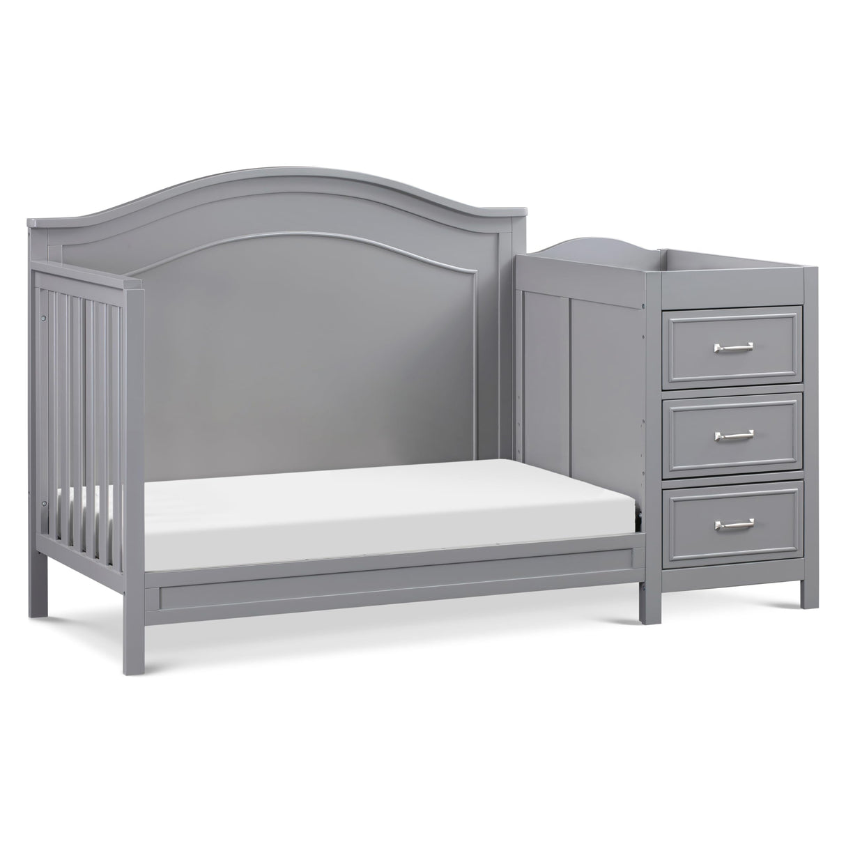 DaVinci Charlie 4-in-1 Convertible Crib and Changer Combo in Grey DaVinci