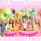 Cayton 26 Pcs Foam Princess Crowns, Sparkly Foam Crowns with Stickers, DIY Birthday Craft for Girls Kids Cayton