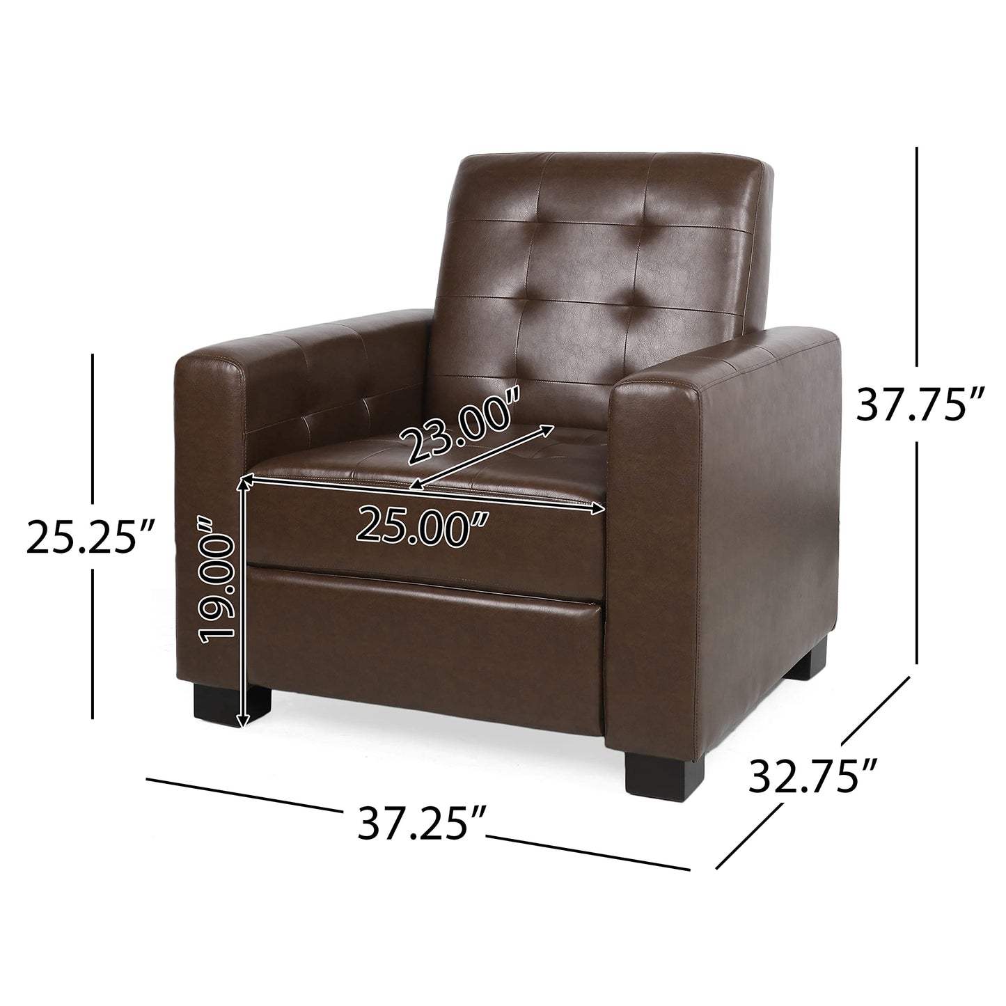 Christopher Knight Home Craigue Recliner, Dark Brown - WoodArtSupply