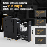 Biometric Slider Gun Safe for Handgun,Hidden Fingerprint Gun Safe Box for Home Nightstand Desk Bedside,Wall Mounted Lock Quickly Access Sliding Door Pistol safes,PIN Code Key PATRON