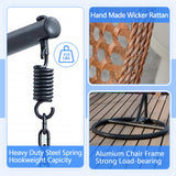 JUFU Egg Swing Chair with Stand,Hanging Egg Chair Indoor Outdoor,Hammock Hanging Basket Chair with Aluminum Steel Frame，Patio Egg Chair with Removable Cushions for Patio Balcony Backyard,Bedrooms JUFU