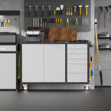 Eltean 55" W Rolling Workbench with 6 Drawers and Storage Cabinet,1000 LB Capacity Heavy Duty Work Bench with Pegboard and Adjustable Shelf,Garage Workbench with Wheels for Repair Shop/Workshop Eltean