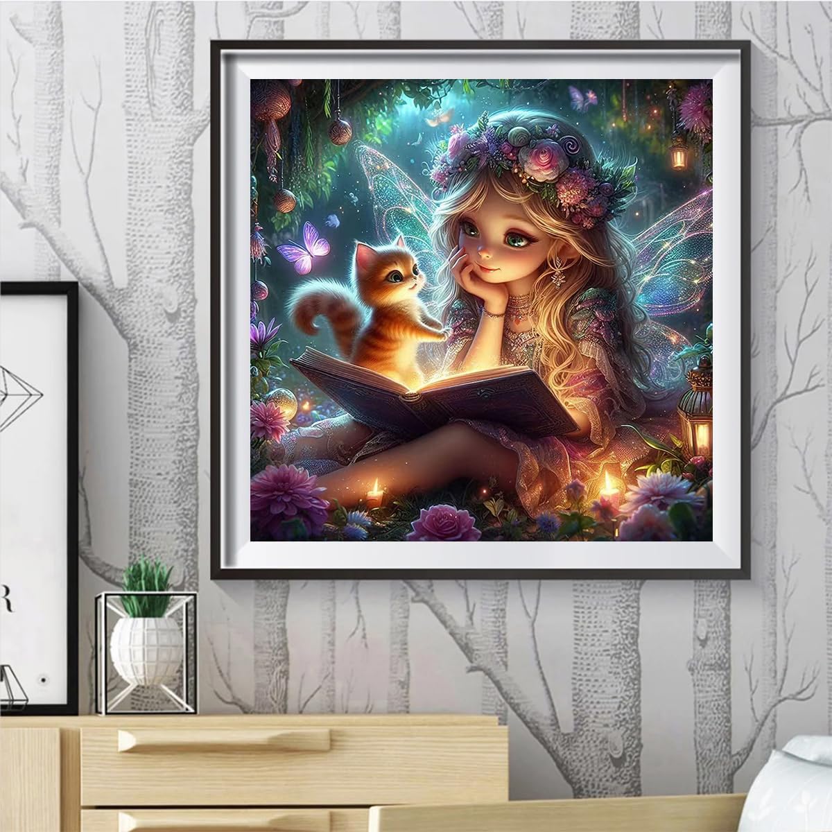 Ekuxom Fairy Diamond Art Kits for Adults-5D Diamond Painting Kits for Adults-DIY Crystal Rhinestones Diamond Painting for Wall Home Decor 14x14inch Ekuxom