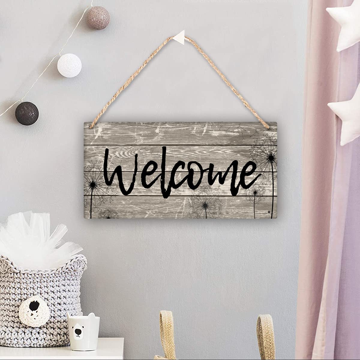 Interchangeable Welcome Sign for Front Door Decor - Rustic Wood Hanging Sign Farmhouse Porch Home Hanging Plaque Decor,Hanging Welcome Sign for Holiday Harooni