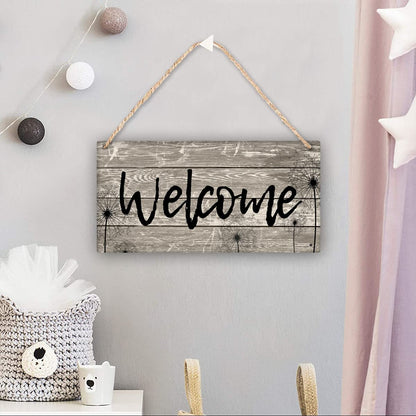 Interchangeable Welcome Sign for Front Door Decor - Rustic Wood Hanging Sign Farmhouse Porch Home Hanging Plaque Decor,Hanging Welcome Sign for Holiday