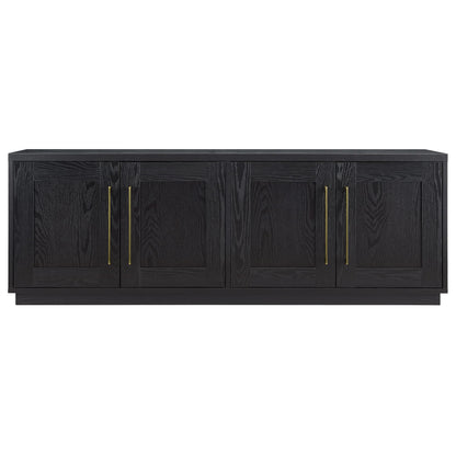 Henn&Hart Tillman Rectangular TV Stand for TV's up to 80" in Black Grain