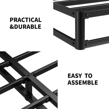 HUEIIS King Box Spring 9 Inch High Profile Strong Metal Frame Mattress Foundation, Quiet Noise-Free,Easy Assembly, 3000lbs Max Weight Capacity