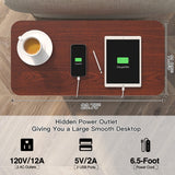 LIDYUK End Table with Charging Station, Flip Top Side Table with USB Ports and Outlets, Nightstand for Small Spaces, Bedside Tables with Storage Shelf for Living Room, Bedroom, Dark Cherry LIDYUK