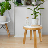 GZQXHOME Wooden Step Stools for Kids, Solid Wood Small Chairs,Toddler Stool for Playroom Bathroom,Sturdy Sitting Stool with Assembled Four-Legged, for Children, Toddler, Round,1 Pack (Natural) GZQXHOME