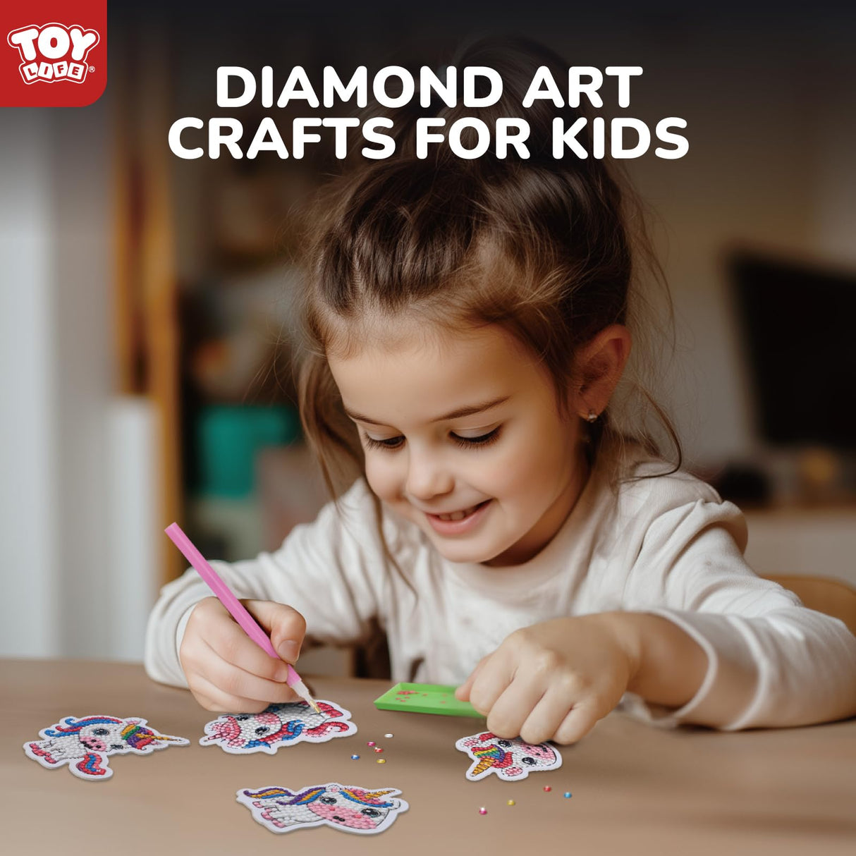 TOY Life Diamond Art Kits for Kids, 9PCS DIY Unicorn Diamond Painting Kits Keychains for Girls, Diamond Dots Gem Art for Kids 4-8 8-12 TOY Life