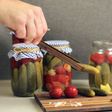 Mr.Art Ash Wood Toaster Kitchen Tongs (4-Pack), 10" Length - Ultra Grip, Ideal for Toast, Fruits, Bread & Pickles - Made in Europe (Walnut) Mr.Art Wood