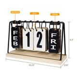 Wooden Desk Calendar, Perpetual Flip Calendar with Large Display, Daily Desktop Calendar Rustic Farmhouse Desk Accessories for Home Office Decor EruiYin