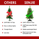 Small Christmas Tree 3FT Artificial Desktop Xmas Tree for Holiday Decor 160 Branch Tips,Green Senjie