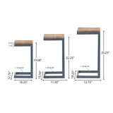 Christopher Knight Home Savannah Fir Wood and Iron Nesting Side Tables (Set of 3) - Antique Brown Christopher Knight Home