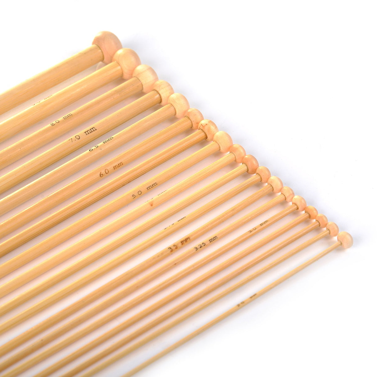 LIHAO 36 PCS Bamboo Knitting Needles Set (18 Sizes From 2.0mm to 10.0mm) LIHAO