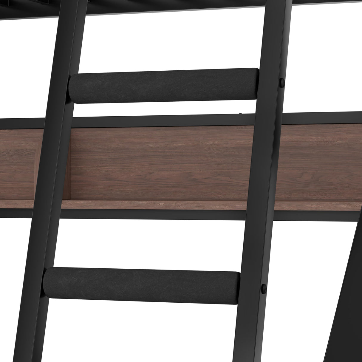 Bellemave Bunk Beds Twin Over Full Size with Storage Shelves & LED Light, Metal Twin Over Full Bunk Bed Frame with Wood Board & Sturdy Slats, Heavy Duty Bed Frame, Noise Free, Black Bellemave