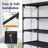 Kitsure Shoe Rack - Premium Non-Woven Shoe Rack Shelf, Shoe Organizer for Closet, Entryway, Garage & Corridor, Sturdy & Durable Long Stackable Shoe Shelves, 5X-Large, Black Kitsure