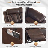 Consofa Power Reclining Loveseat with Console, Reclining Loveseat with Heat and Massage, Power Loveseat Recliner Sofa with Dual Ports, Cup Holders for Living Room, RV Sofa Consofa