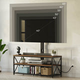 Seventable TV Stand with Mount and Power Outlet 43", Swivel TV Stand Mount for 32/45/55/60/65/70 inch TVs, Height Adjustable TV Entertainment Center with Cable Management, Rustic Brown Seventable