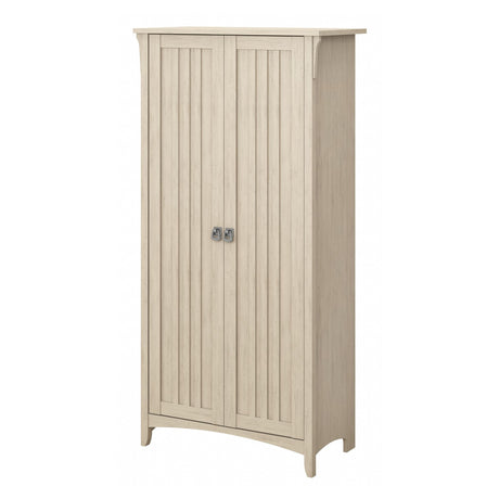 Bush Furniture Salinas Antique White Bathroom Storage Cabinet with Doors Bush Business Furniture