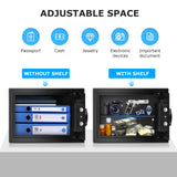 Bonsaii Safe, 0.6 Cubic Safe Box with Electronic Keypad, Removable Shelf, for Valuables Jewelry and Documents in Home, Hotel, or Business, 9.84"D x 13.78"W x 9.84"H bonsaii