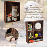 Pet Memorial Gift Shadow Box with Adjustable Shelves,Dog Memorial Gifts for Loss of Dog Death Sympathy,Pet Frame Urn Ashes Remembrance Gift Display Case with Deep Drawer&Pet Paw Ink Kit SUPERPAWS