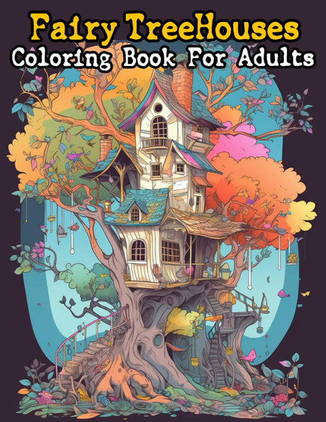 Fairy Treehouses Coloring Book For Adults: 50+ Magical and Enchanting Fairy Homes to Color and Explore WoodArtSupply