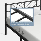 Yaheetech Twin Size Platform Bed Frame with Arrow Design Headboard, 13 Inches Metal Mattress Foundation for Storage, No Box Spring Needed, Easy Assembly, Modern, Black Yaheetech