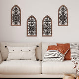 4 Pieces Thicken Rustic Wall Decor Modern Farmhouse Decor Wooden Hollow Carved Design Wall Art for Living Room Bedroom Hallway Decor Office Kitchen Wall Decoration (Elegant Style) Yulejo