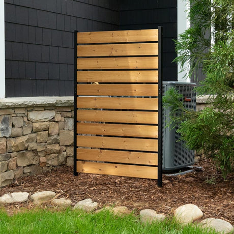 5ft H x 3.2ft W (1 Panel) No Dig Enclo Concord Cedar Wood Privacy Screen, Great to Hide Trash Cans, Decorative Patio Privacy Screen, Outdoor Privacy Fence Panel, Air Conditioner Fence, EC18022 Enclo Privacy Screens