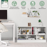IFANNY 5 Cube Bookcase, 2 Tier Bookshelf Organizer w/Open Compartments, Horizontal Wood Bookshelves & Bookcases with Storage, Modern Book Shelf for Bedroom, Living Room, Play Room (White) WoodArtSupply
