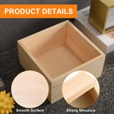 Voittozege 12-Pack Unfinished Wooden Storage Boxes, 4x4x2 inches, Natural Poplar, Square, Flip Top, DIY Voittozege