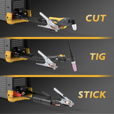 TOOLIOM 3 in 1 Cut/TIG/Stick Welder 50A Air Plasma Cutter 200A TIG and 200A Stick Welder Portable Welding Machine Dual Voltage 110&220V TOOLIOM