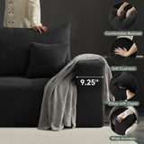 Boneless Sectional Cloud Couch Sofa for Living Room, 112" U-Shaped Modular Modern Lounge Sleeper Black Couches with Chaise, No Assemble, Cordury Compression Upholstered Sofas Gericco