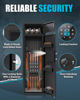 KAER 10-12 Gun Safe, Gun Safes for Rifles and Pistols, Large Gun Safe for Home Rifles and Shotguns, Gun Cabinet, Rifle Safe, Gun Safes & Cabinets, Quick Access Gun Safes with Adjustable Shelves KAER