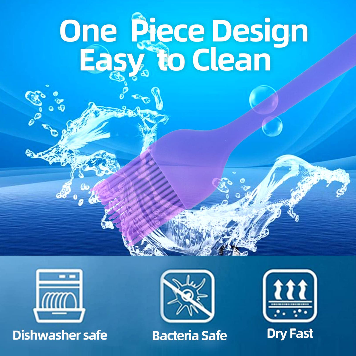 6 PCS CUALORK Silicone Basting Brush, Upgrade Pastry Brush,Heat Resistant Silicone Brushes, Premium Cooking Brush for Sauce Marinade Meat Glazing, Oil Brush for BBQ Kitchen Cooking Baking and Grilling Cualork